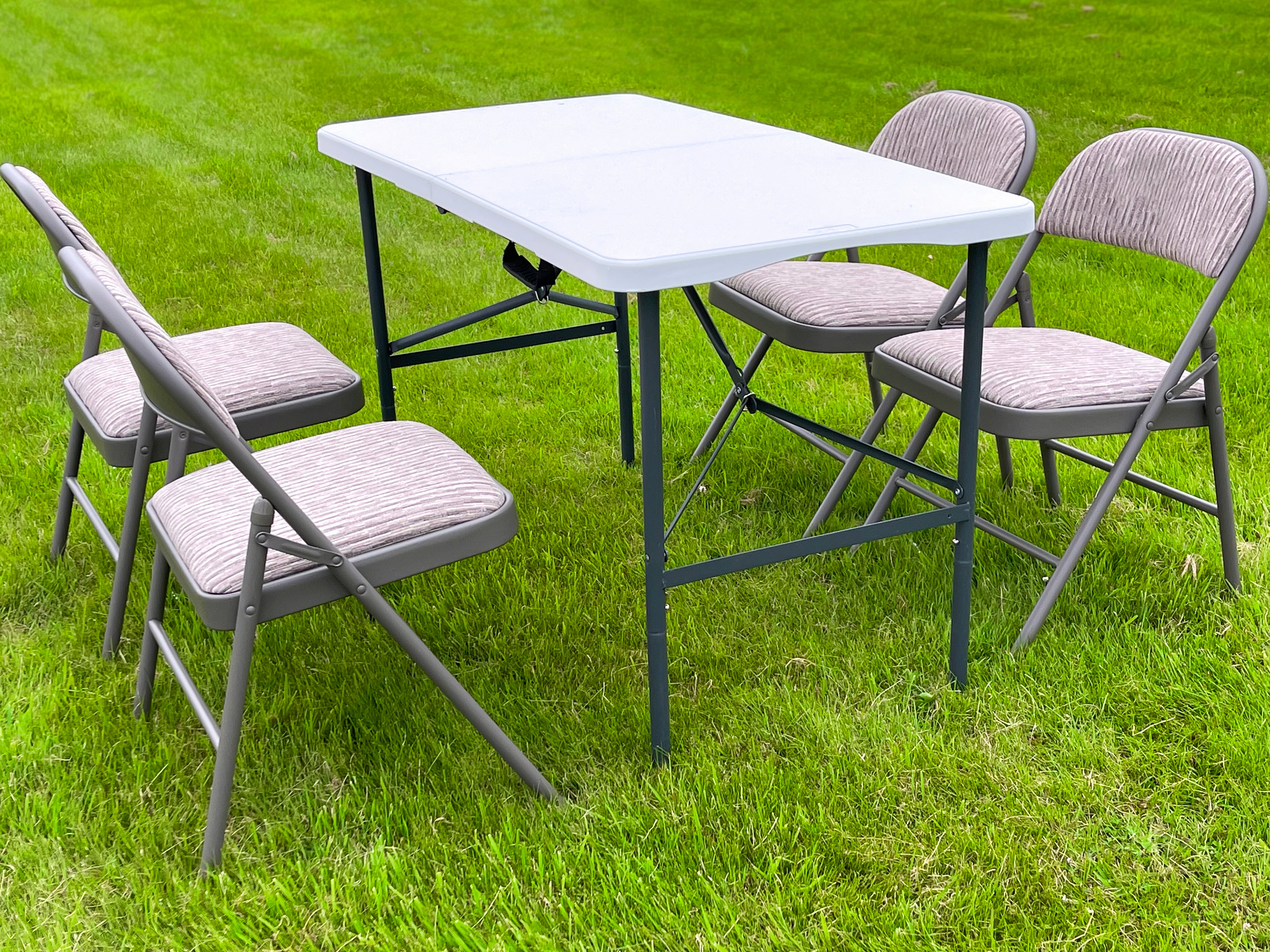 4 Feet Folding Table with 4 Fold Away Chairs