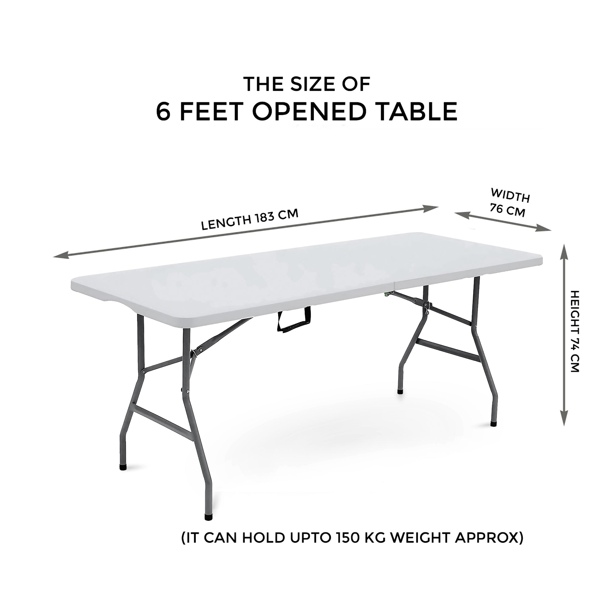 6 Feet - Heavy Duty Trestle Camping Folding Table