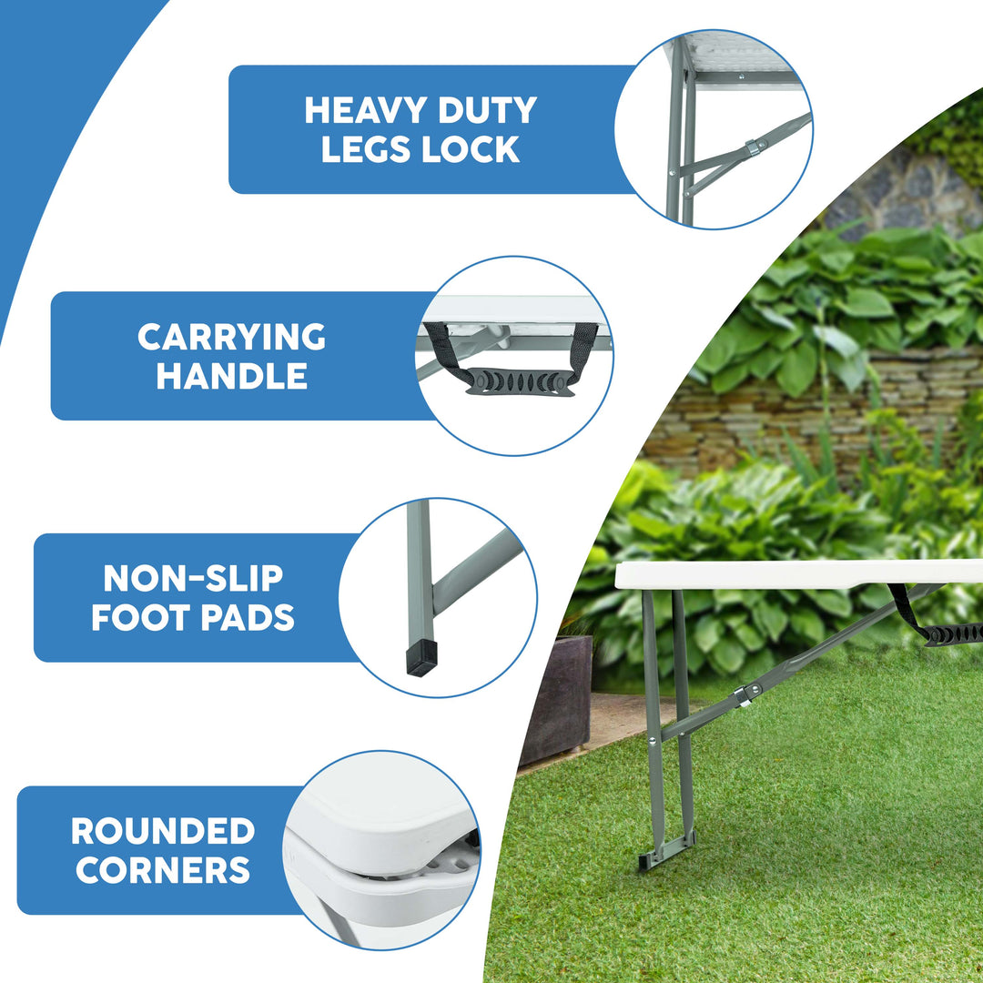 6ft Heavy Duty Table and Benches Set