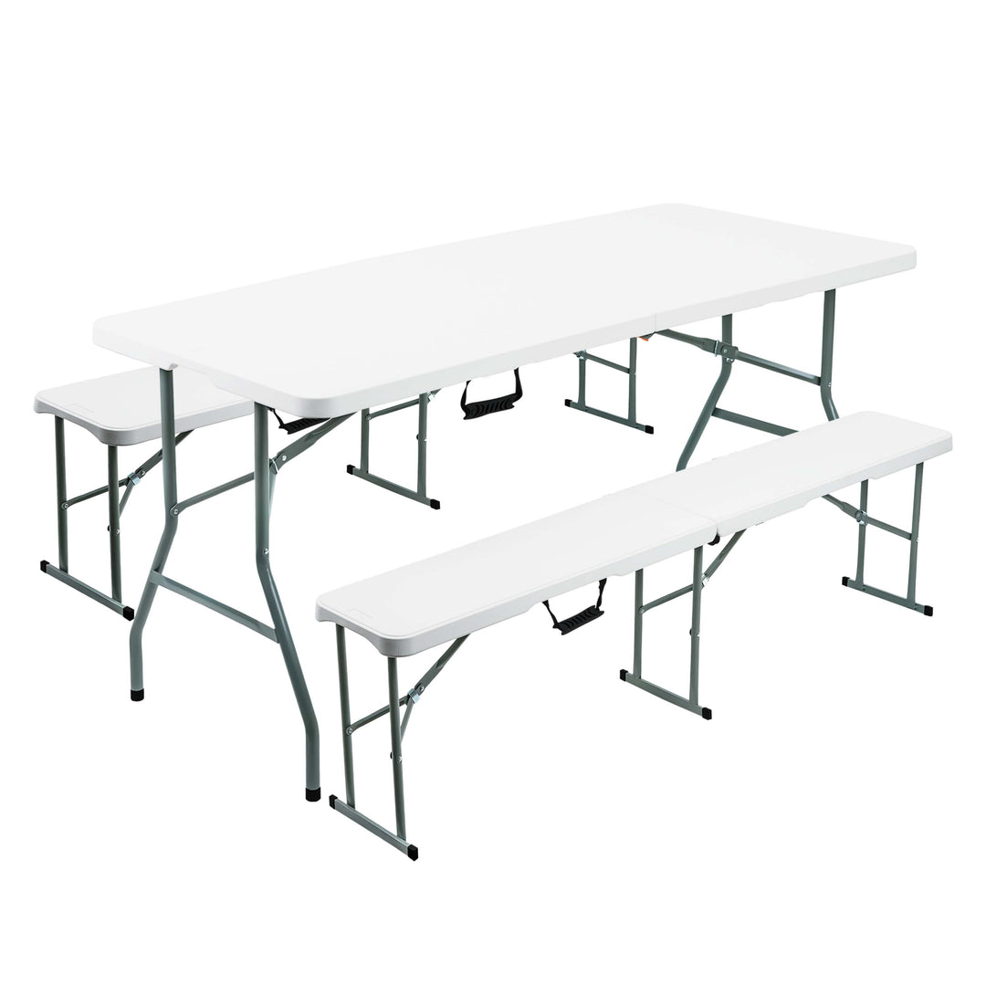6ft Heavy Duty Foldable Benches with Table