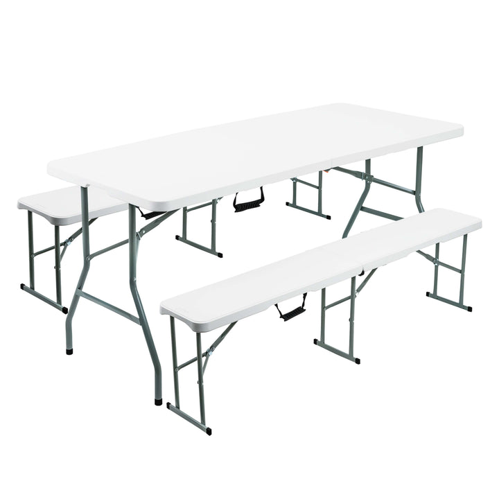 6ft Heavy Duty Foldable Benches with Table