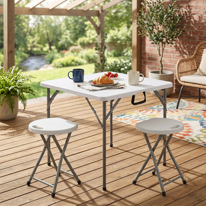 3ft Folding Table with 2 Stools