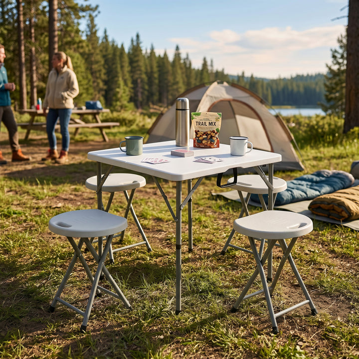 3ft Folding Table with 4 Stools