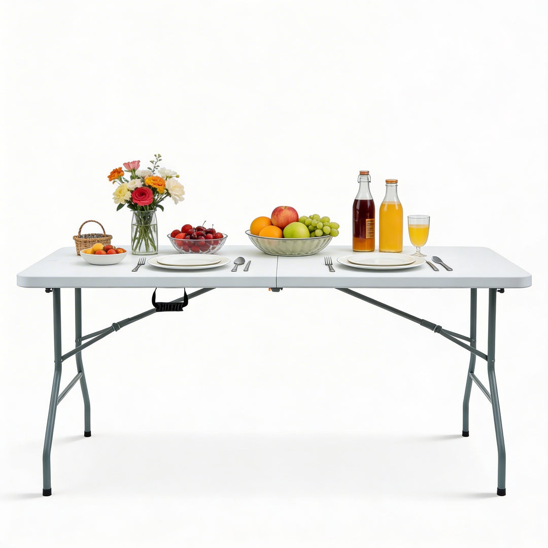 5ft Collapsible Folding Table With 6 Folding Chairs