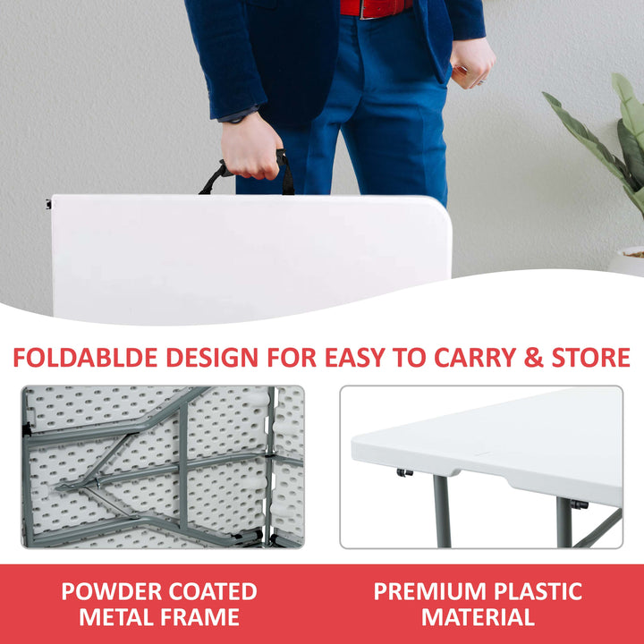 5ft Collapsible Folding Table With 6 Folding Chairs