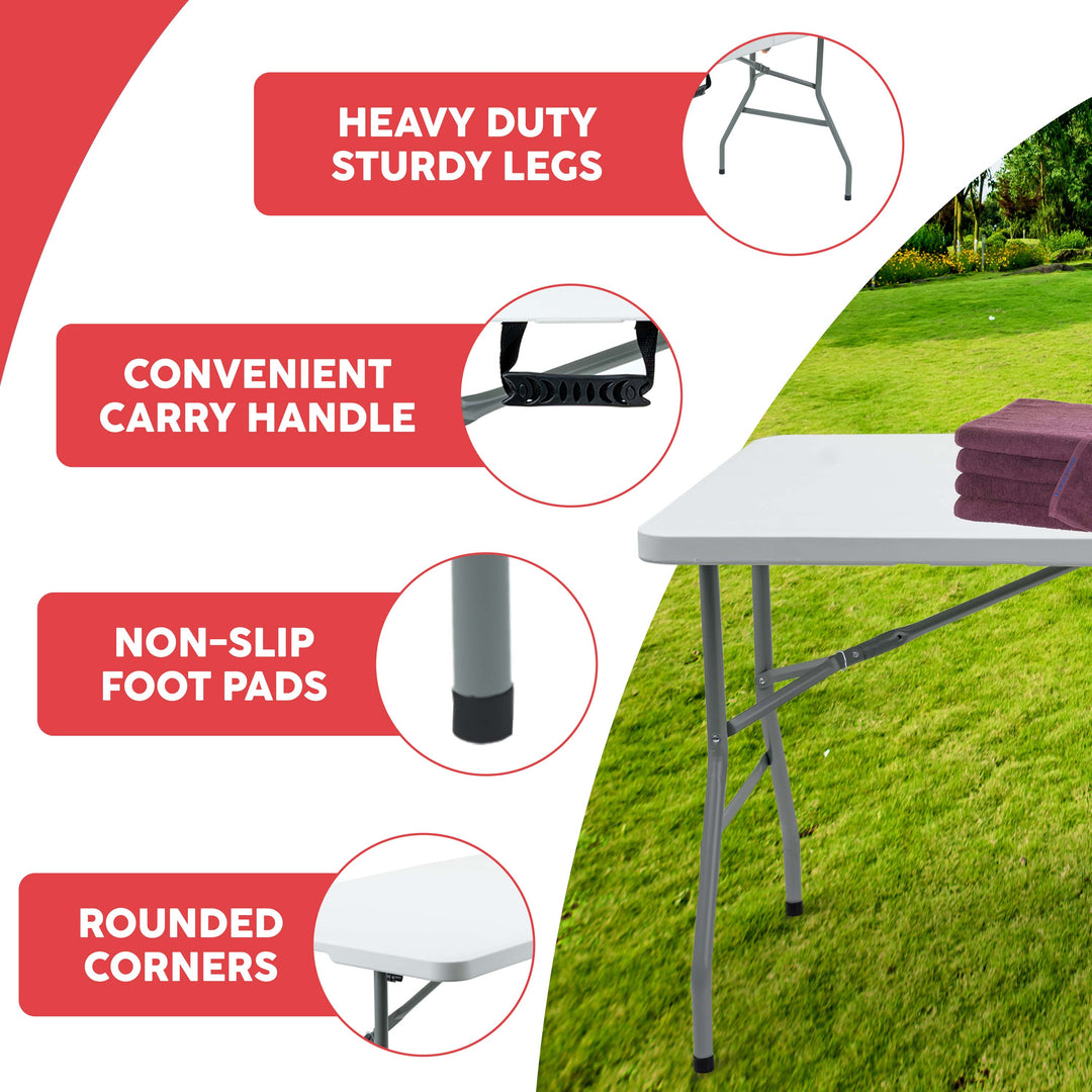 5ft Collapsible Folding Table With 4 Folding Chairs