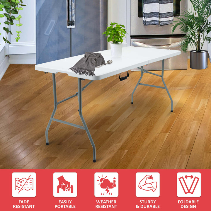 5ft Collapsible Folding Table With 6 Folding Chairs