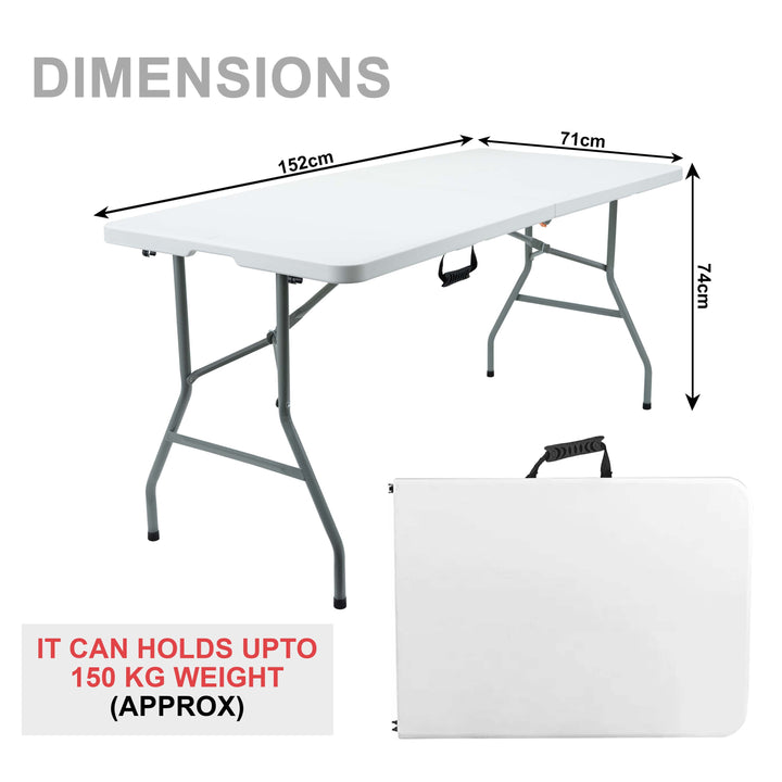 5ft Collapsible Folding Table With 6 Folding Chairs