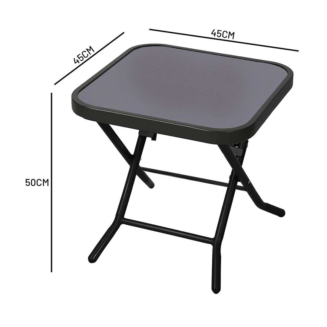 Glass Top Table with Foldable Chairs