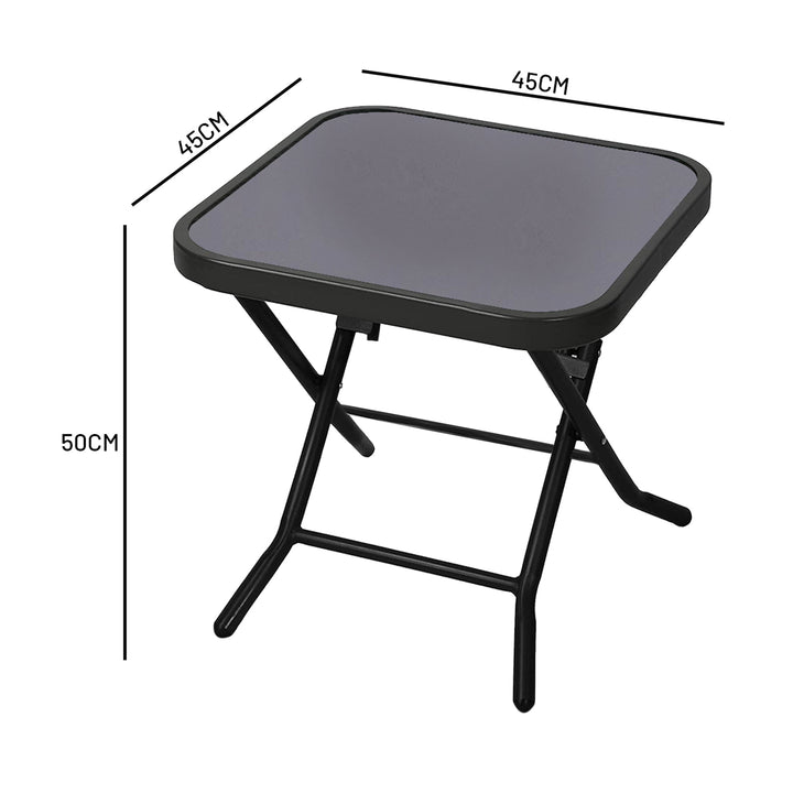 Glass Top Table with Foldable Chairs
