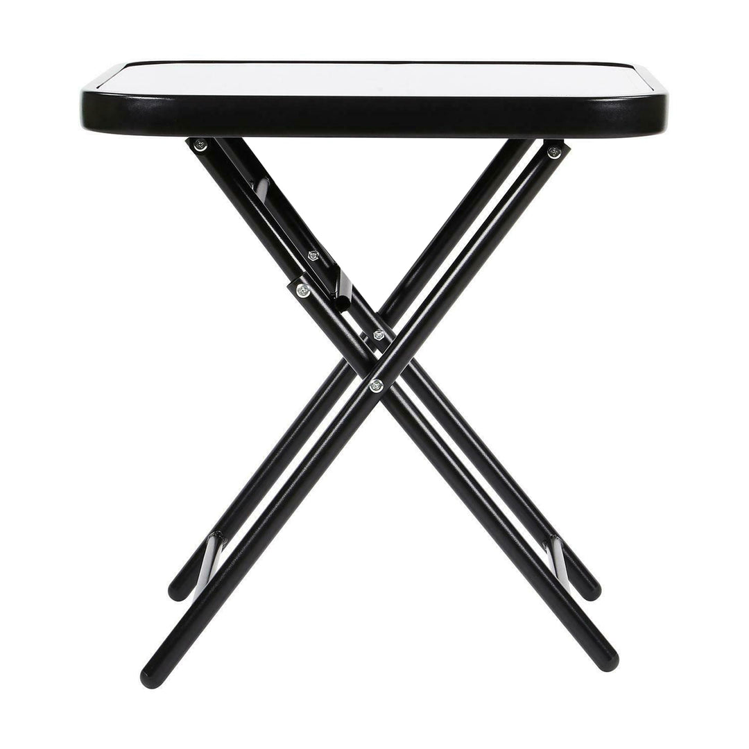Glass Top Table with Foldable Chairs