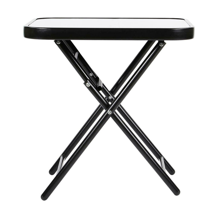 Glass Top Table with Foldable Chairs