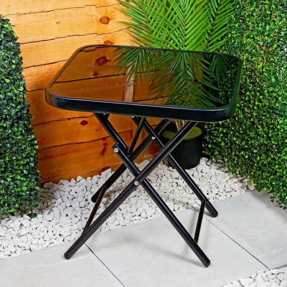 Glass Top Garden Folding Table Folding Tables UK