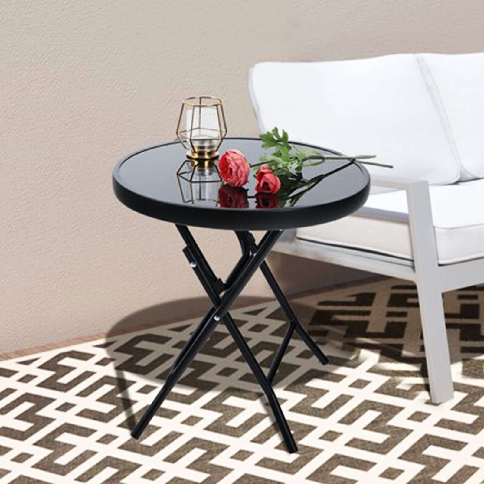 Glass Top Garden Folding Table | Folding Tables UK